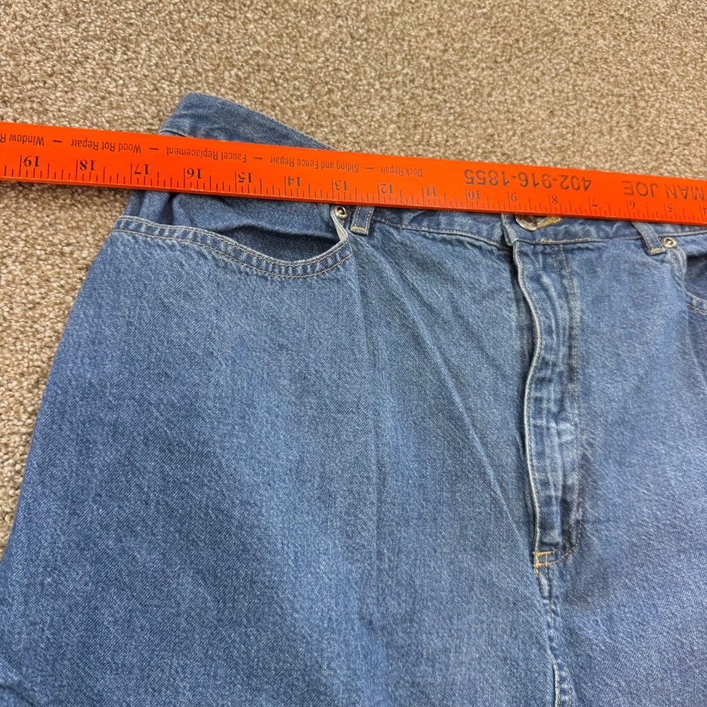 Crazy Horse Vintage Denim Maxi Skirt 16 Blue High Rise Long Slit Y2K - Picture 7 of 11